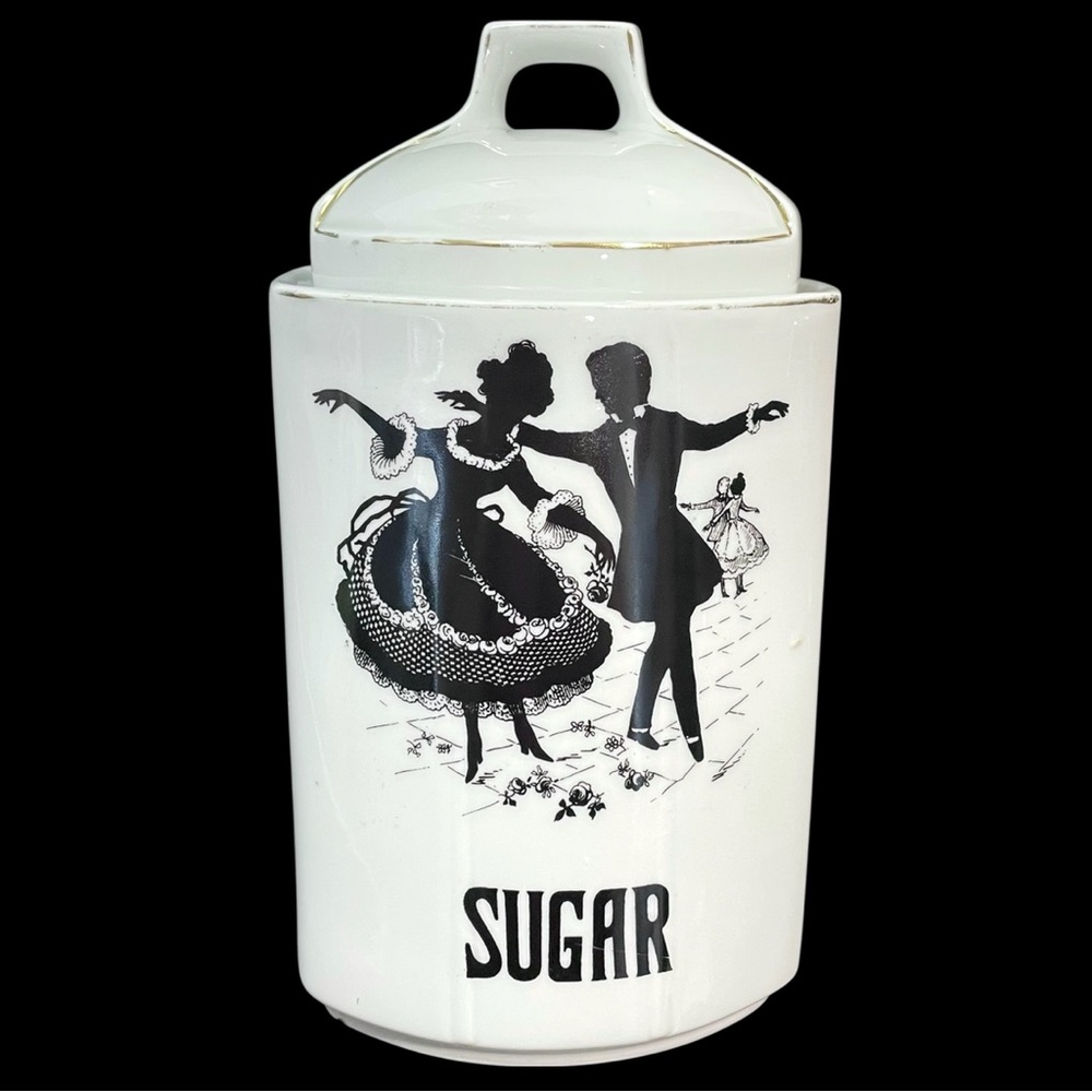 Vintage 1930s B. Bloch & Co Eichwald Czechoslovakia Porcelain Sugar Canister